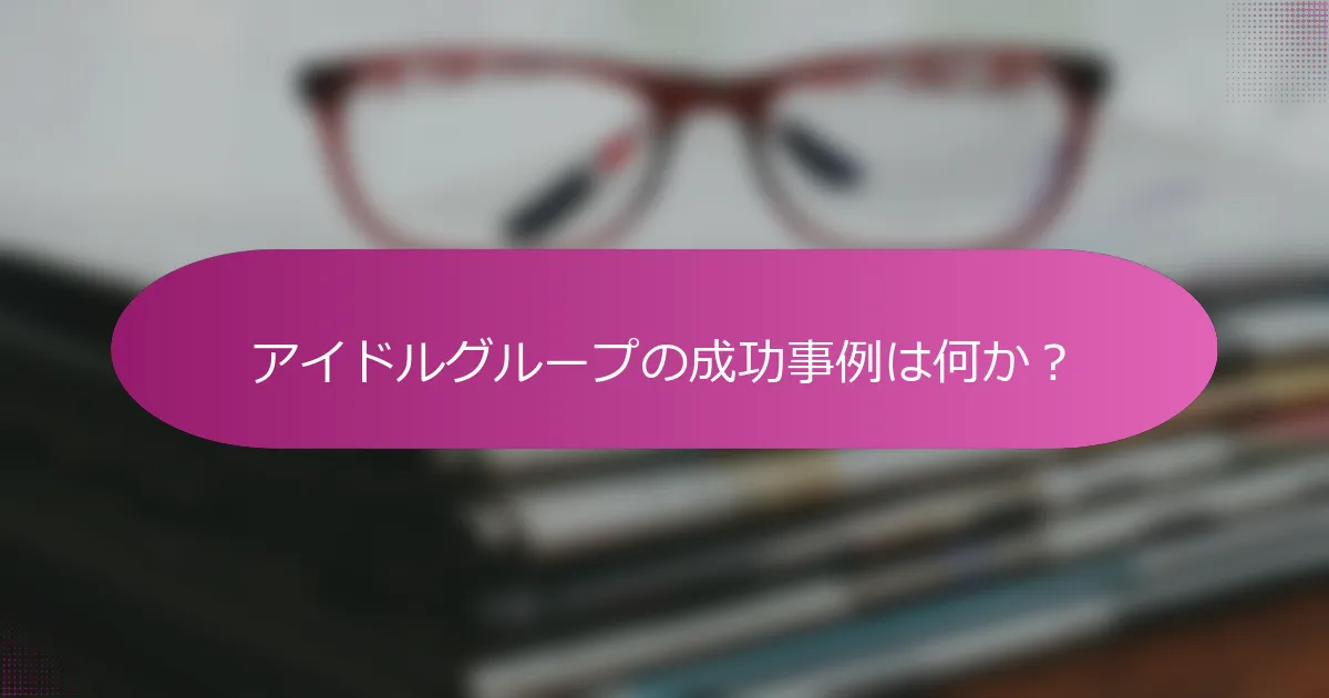 アイドルグループの成功事例は何か？