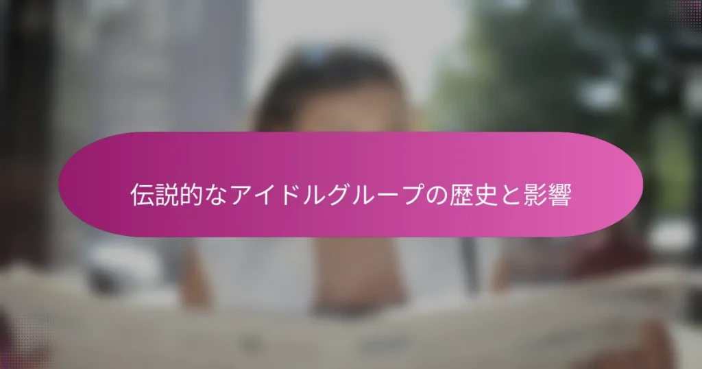 伝説的なアイドルグループの歴史と影響
