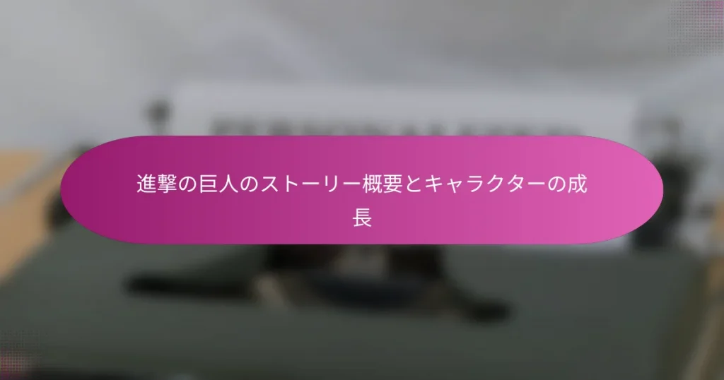 進撃の巨人のストーリー概要とキャラクターの成長