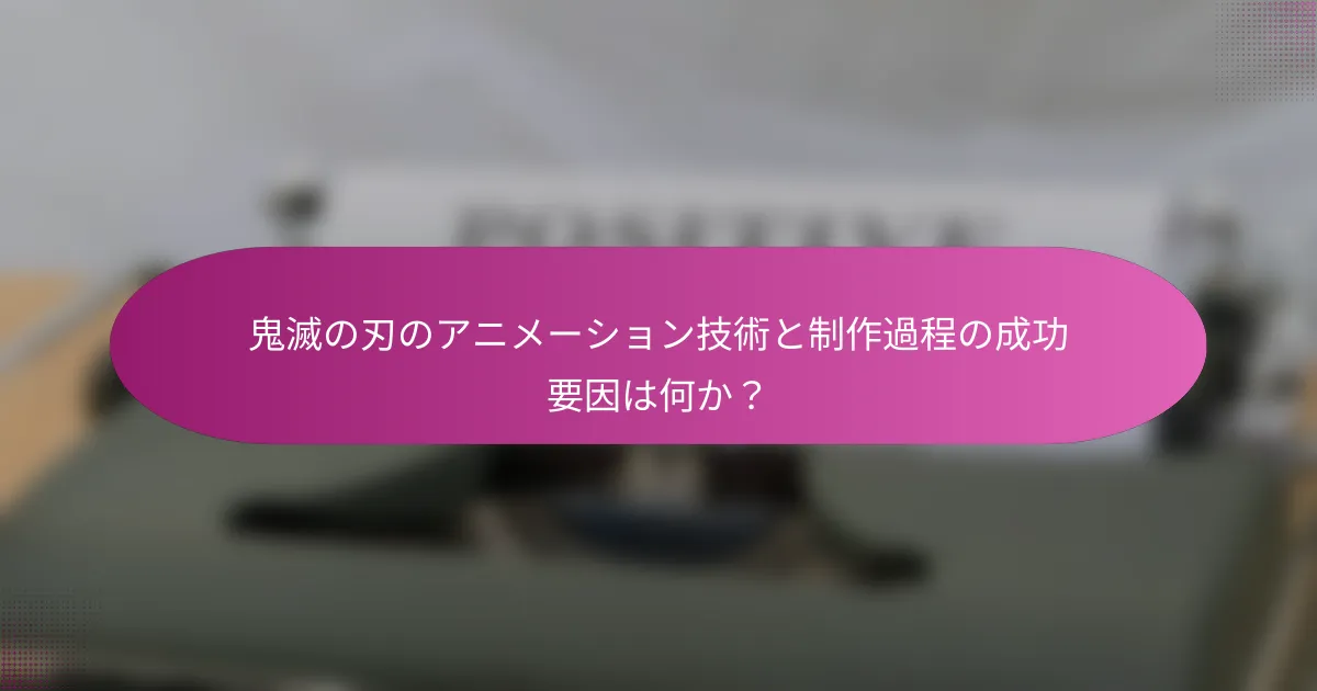 鬼滅の刃のアニメーション技術と制作過程の成功要因は何か？