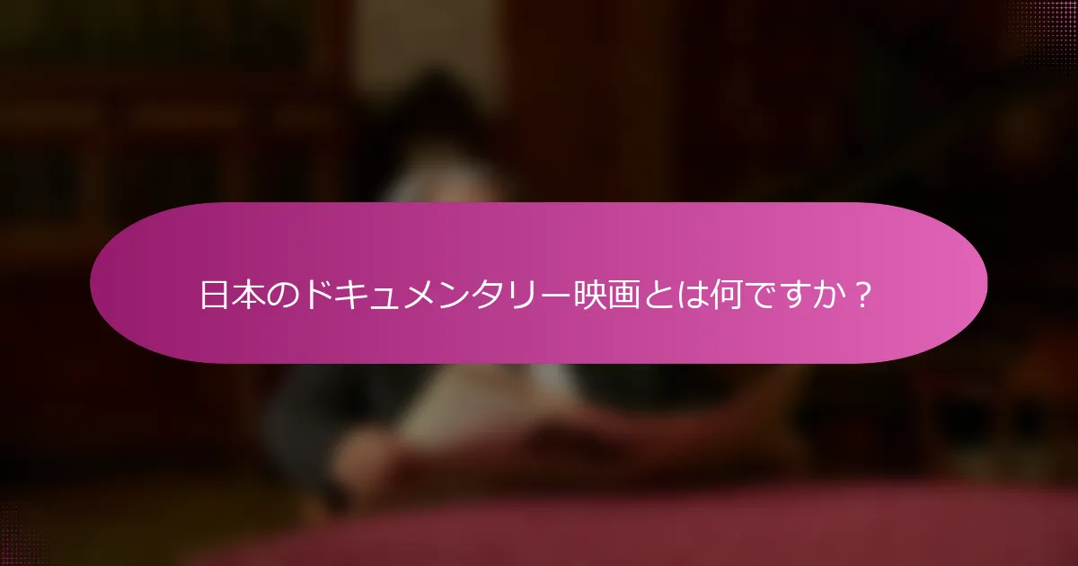 日本のドキュメンタリー映画とは何ですか？