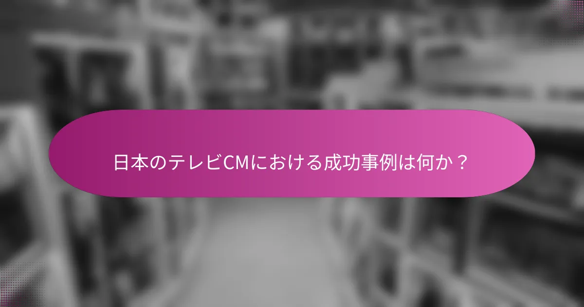 日本のテレビCMにおける成功事例は何か？